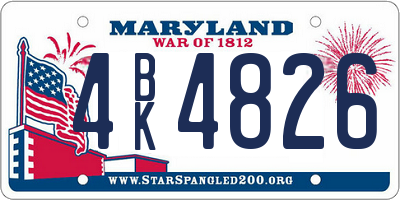 MD license plate 4BK4826