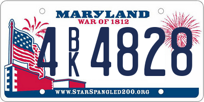 MD license plate 4BK4828