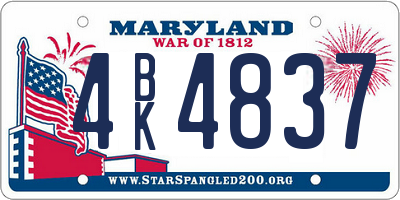 MD license plate 4BK4837