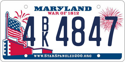 MD license plate 4BK4847