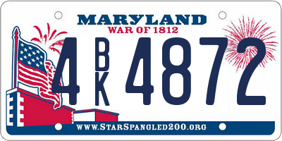 MD license plate 4BK4872