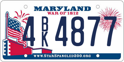 MD license plate 4BK4877