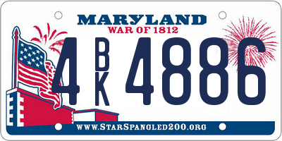 MD license plate 4BK4886