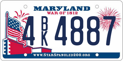 MD license plate 4BK4887