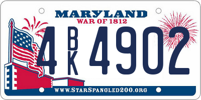 MD license plate 4BK4902