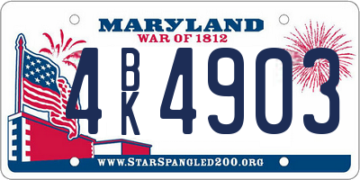 MD license plate 4BK4903