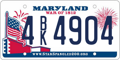 MD license plate 4BK4904
