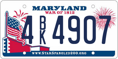 MD license plate 4BK4907