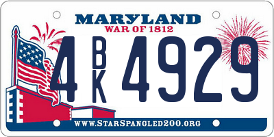 MD license plate 4BK4929