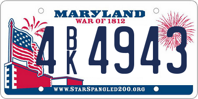 MD license plate 4BK4943
