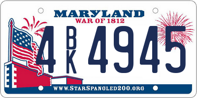MD license plate 4BK4945