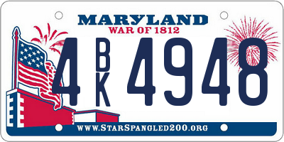 MD license plate 4BK4948
