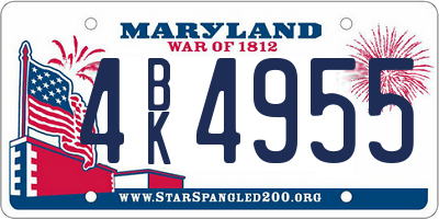MD license plate 4BK4955