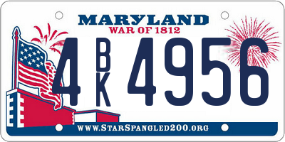 MD license plate 4BK4956