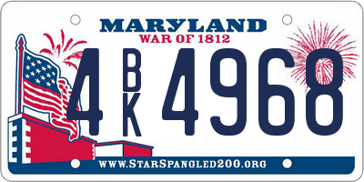 MD license plate 4BK4968
