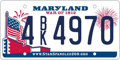 MD license plate 4BK4970