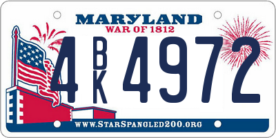 MD license plate 4BK4972