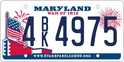 MD license plate 4BK4975