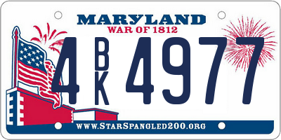 MD license plate 4BK4977