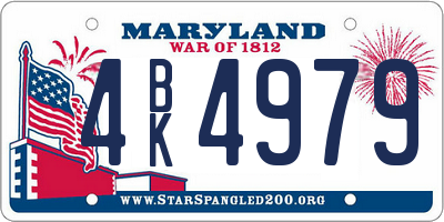 MD license plate 4BK4979