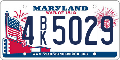 MD license plate 4BK5029