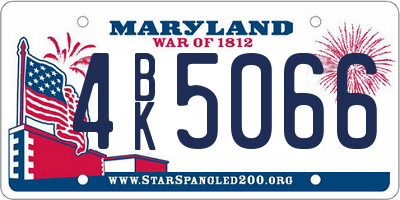 MD license plate 4BK5066