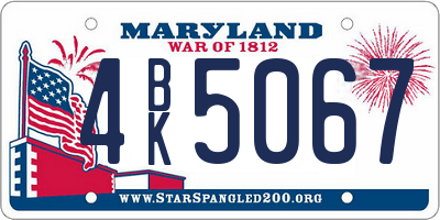MD license plate 4BK5067