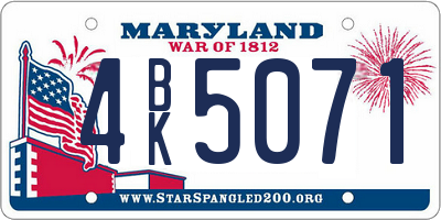 MD license plate 4BK5071