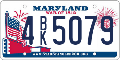 MD license plate 4BK5079