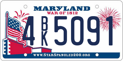 MD license plate 4BK5091