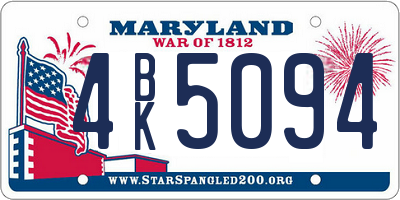 MD license plate 4BK5094