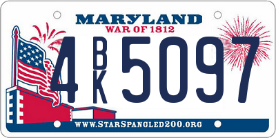 MD license plate 4BK5097