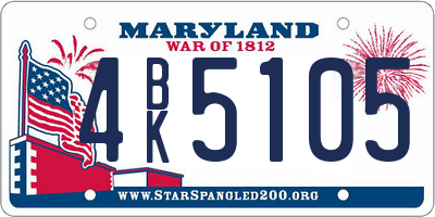MD license plate 4BK5105