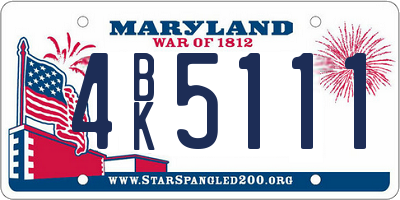 MD license plate 4BK5111