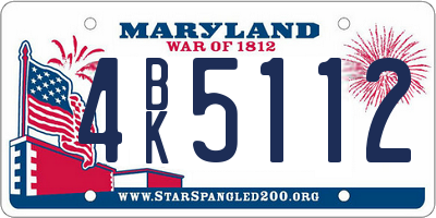 MD license plate 4BK5112