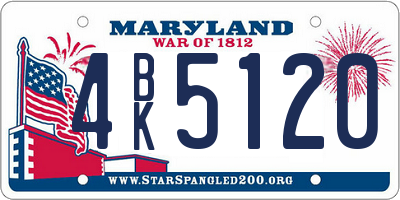 MD license plate 4BK5120