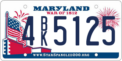 MD license plate 4BK5125