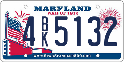 MD license plate 4BK5132
