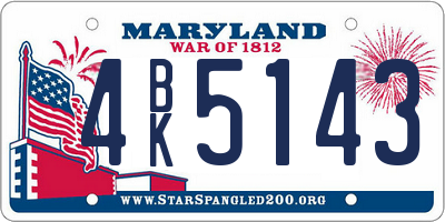 MD license plate 4BK5143