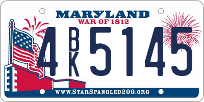 MD license plate 4BK5145