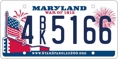 MD license plate 4BK5166