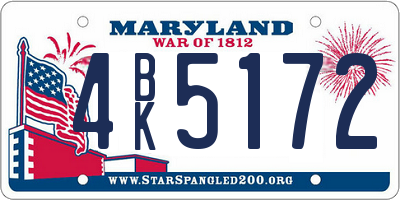 MD license plate 4BK5172