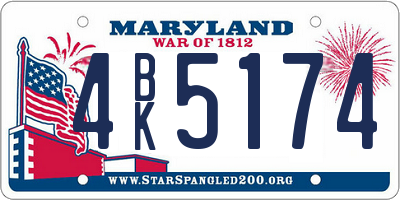MD license plate 4BK5174