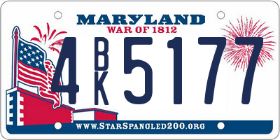 MD license plate 4BK5177