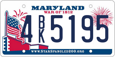 MD license plate 4BK5195