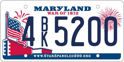 MD license plate 4BK5200