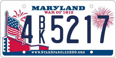 MD license plate 4BK5217