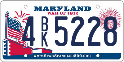MD license plate 4BK5228