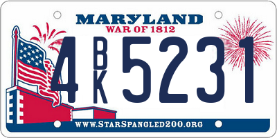 MD license plate 4BK5231