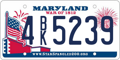 MD license plate 4BK5239